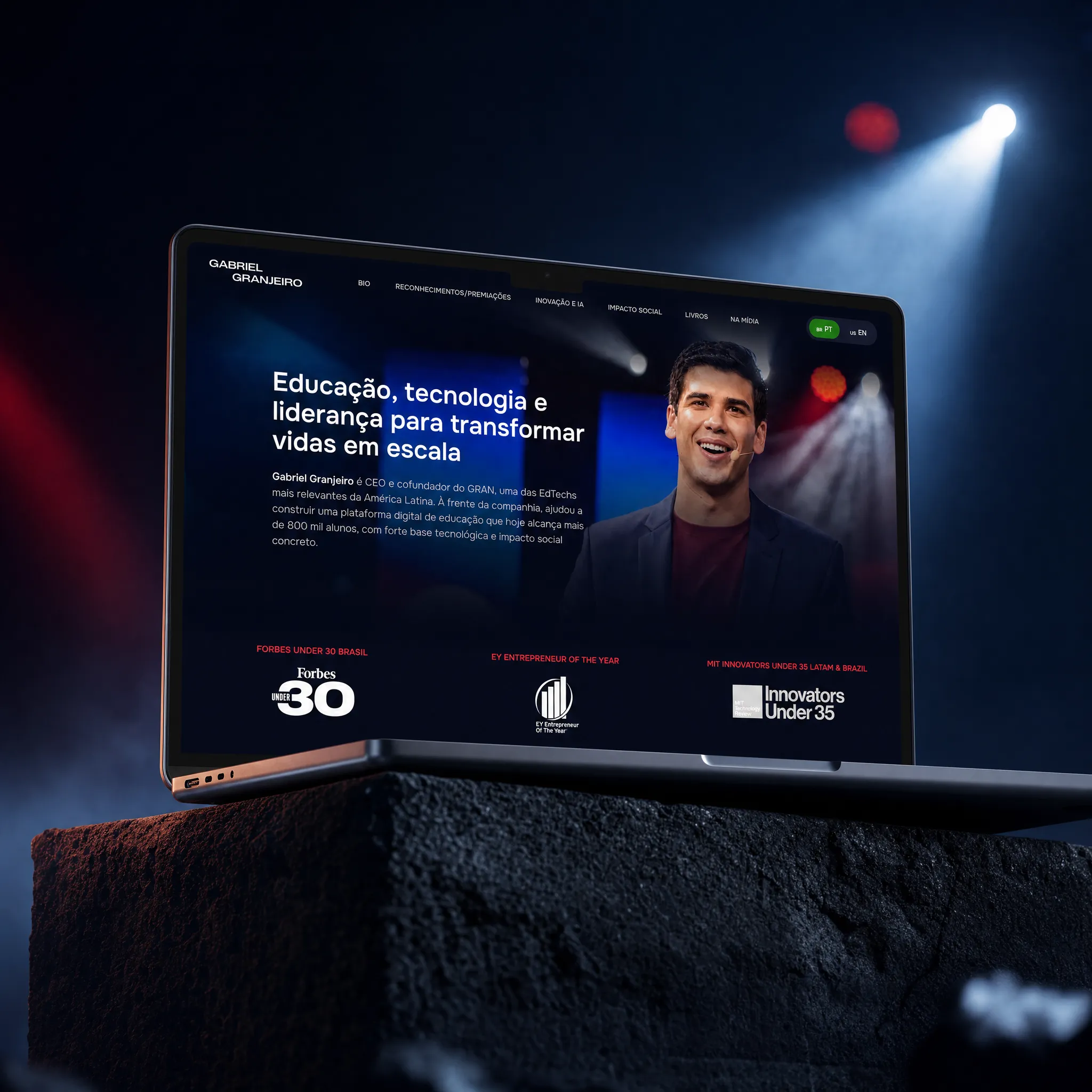 Gabriel Granjeiro — hero section on laptop