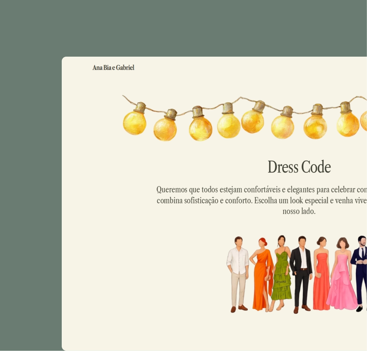 Bia & Gabriel — dress code page